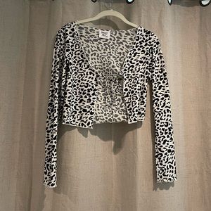 Princess Polly cheetah print tie front top